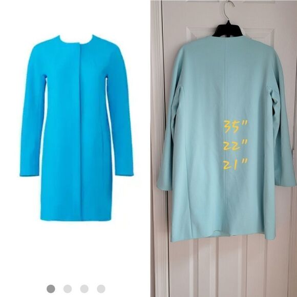 Shoshanna Blue French Coat 8 - Picture 2 of 8